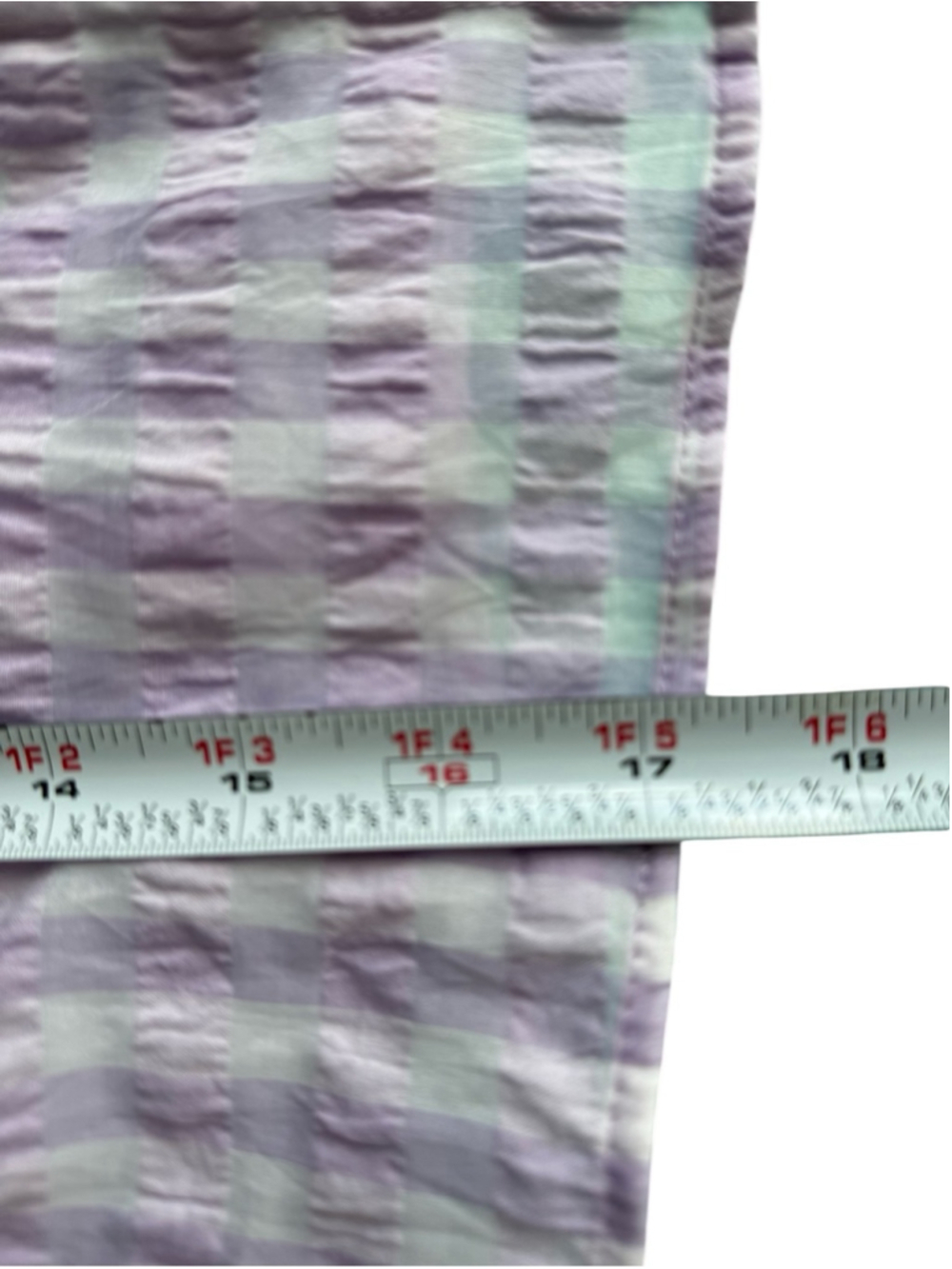 Zara Light Purple and White Gingham Button-Up Shirt Size M Cottagecore Plaid - Picture 6 of 7